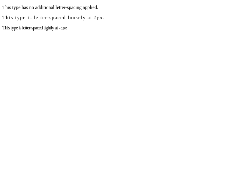 Browser Preview of LETTER-SPACING